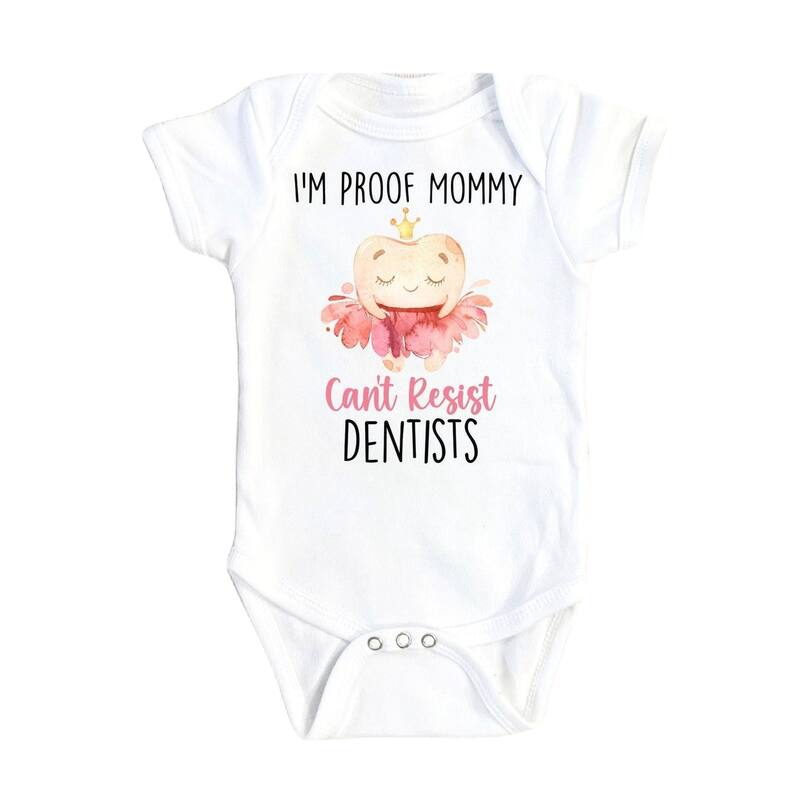 Dental - Baby Boy Girl Clothes Infant Bodysuit Funny Cute Newborn 5 - White - 3-6M