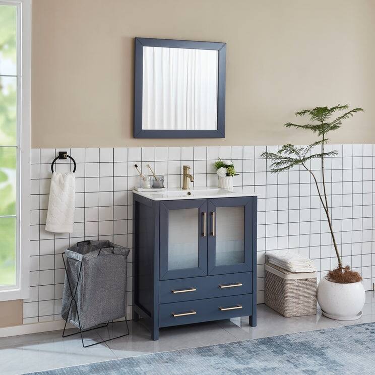 Vanity Art 30-in. Single-sink Bathroom Vanity w/ Wall Mirror - 29.1 W x 18.1 D x 35.8 H