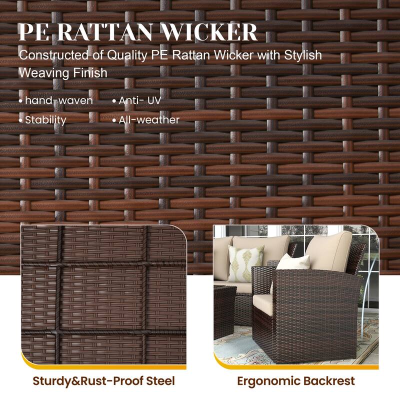 Royalcraft 4 Piece PE Rattan Wicker Outdoor Patio Furniture Set