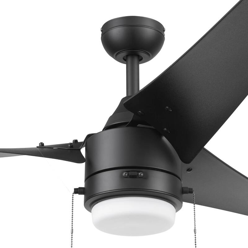56" Prominence Home Teo Wet Rated Outdoor LED Ceiling Fan with Light, Pull Chain, Dual Mounting, Weather Resistant Blades