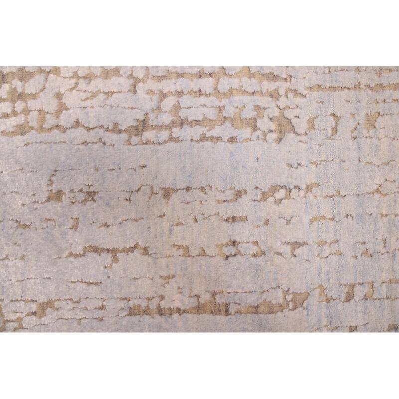 ECARPETGALLERY Hand-knotted Legacy Light Blue, Light Grey Silk, Wool Rug - 2'5 x 12'0