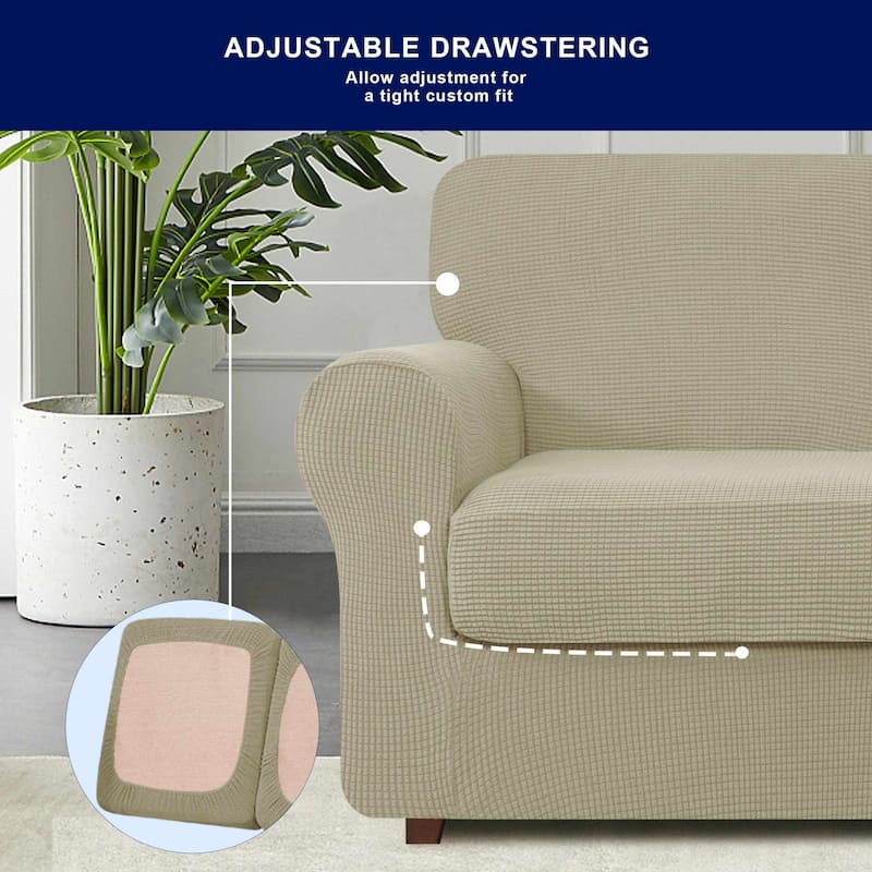 Subrtex 9-Piece Stretch Sofa Slipcover Sets with 4 Backrest Cushion Covers and 4 Seat Cushion Covers