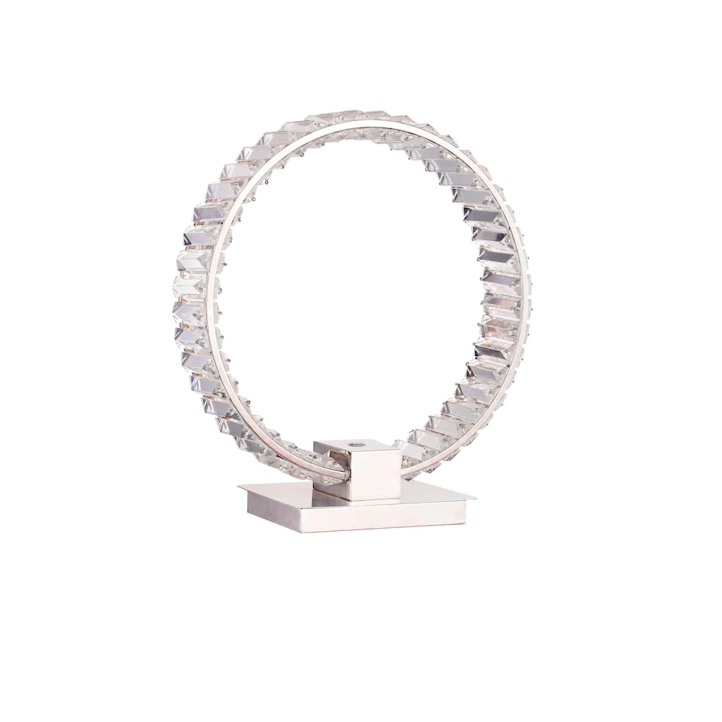 16.5"H Crytal Ring Table Lamp - Nickel