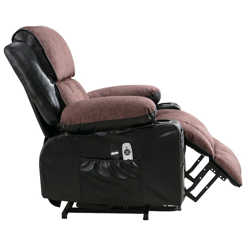 Power Lift Recliner Chair with Massage & Heating, Electric Recliners with USB Port & Side Pockets, Ergonomic Lounge Sofa Chair