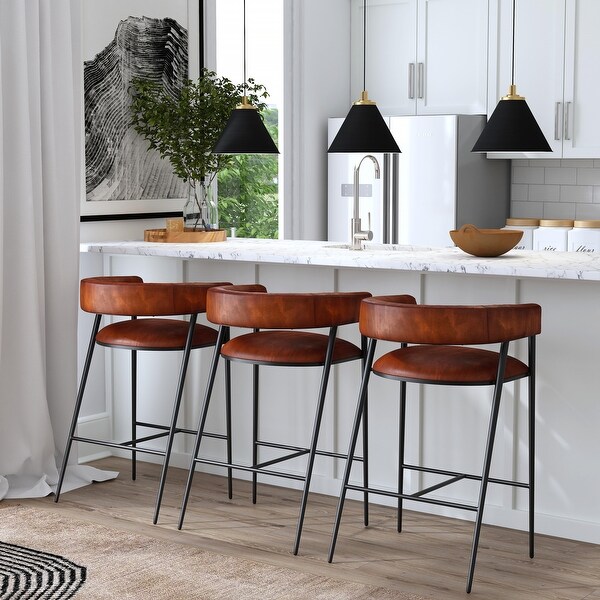 Leather and cheap iron bar stools