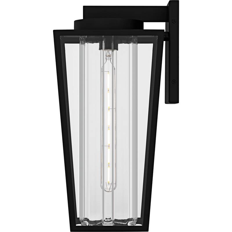 Matte Black Outdoor Wall Lantern from the Jett Collection