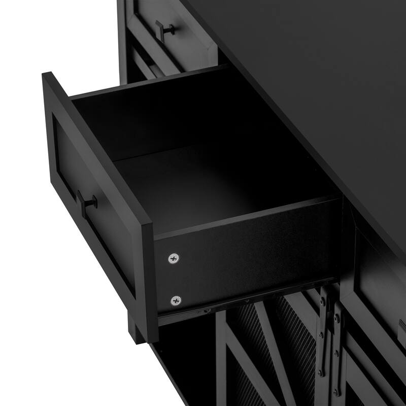 Rossetta 55'' Contemporary-Industrial Style Multi-Purpose Use Sideboard Buffet Cabinet with Adjustable Shelves