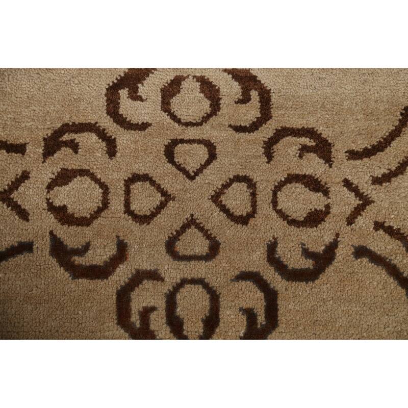 Hand Knotted Oriental 100% Wool Carpet Modern All-Over Beige & Ivories Art & Craft Area Rug - 10' 1'' X 8' 2''