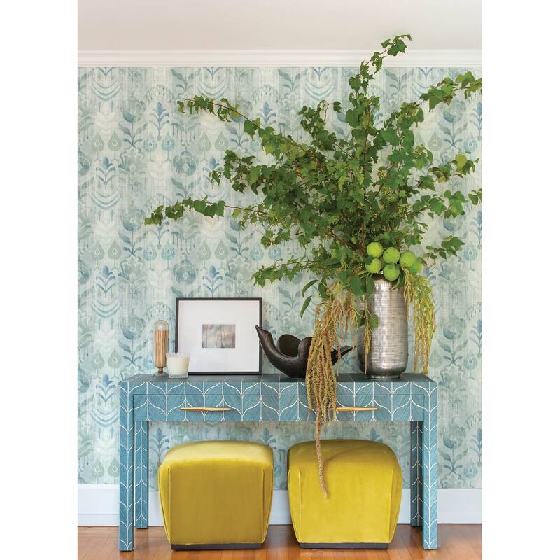 A-Street Prints Pavord Green Floral Shibori Wallpaper