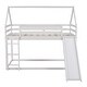 preview thumbnail 15 of 16, Modern Twin Size Wood Bunk House Bed with Slide, Ladder & Roof, Gray