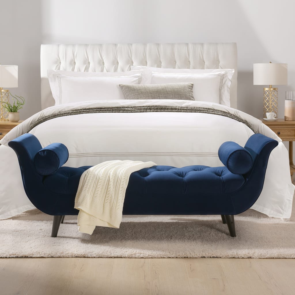 Florence Velvet Upholstered Tufted Entryway Bench