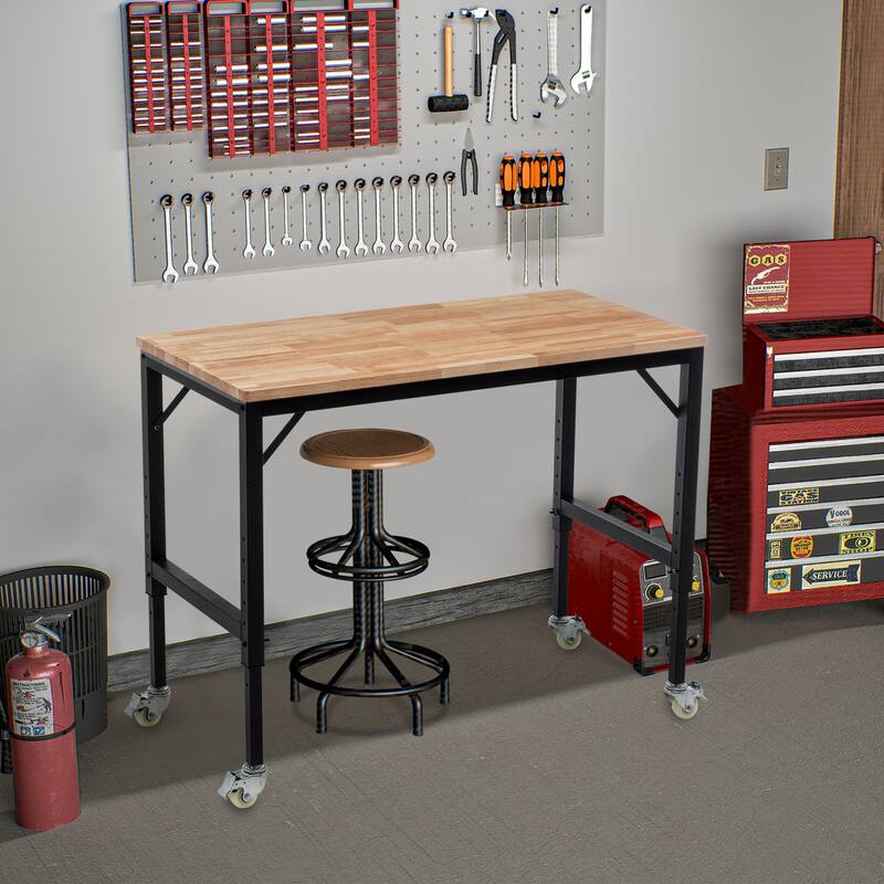 48" Heavy-Duty Adjustable Workbench for Garage