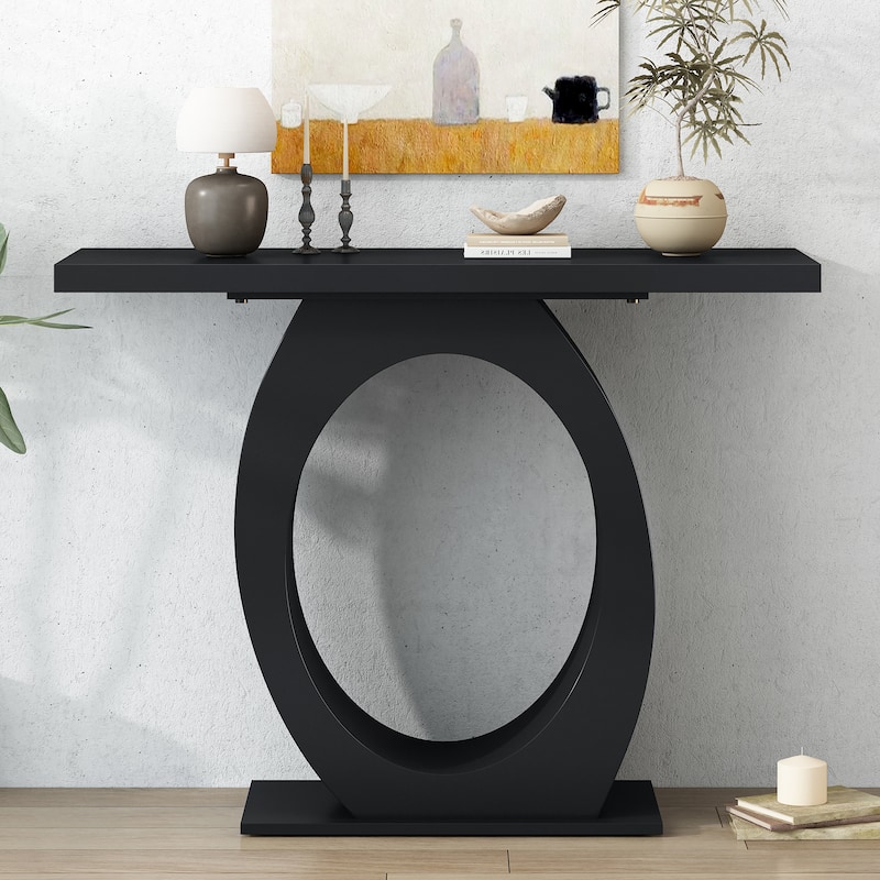 Mirod Stylish Modern Console Table with Egg-Shaped Base