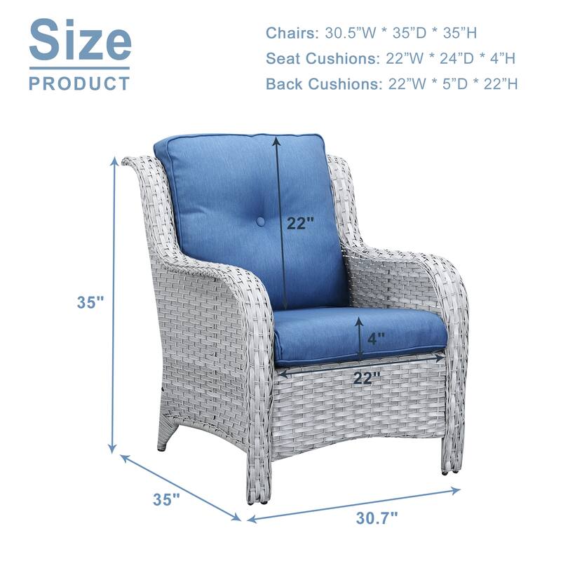 Pocassy Patio PE Wicker Chairs Rattan Dining Chairs