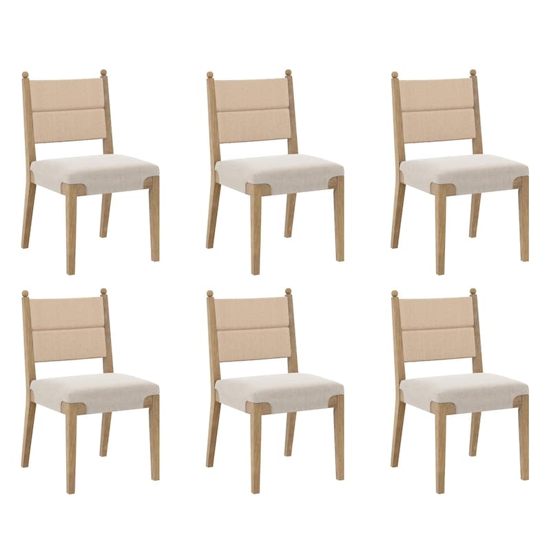Cove Boho Solid Wood Dining Chair with Woven Seagrass Back and Upholstered Seat