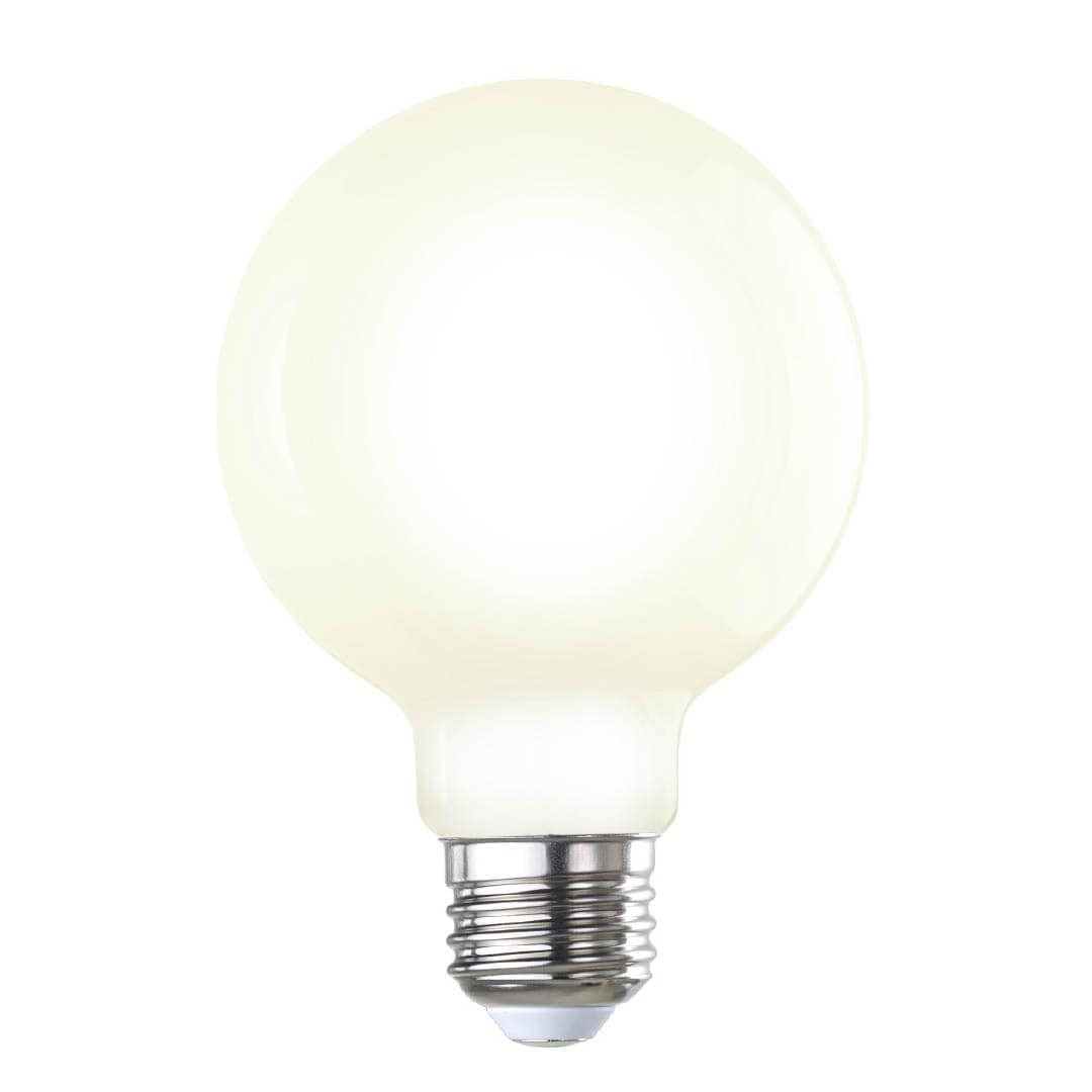 Bulbrite Pack of (2) 8.5 Watt Dimmable Milky Finish G25 Medium (E26) LED Bulb - 800 Lumens, 2700K, and 90 CRI