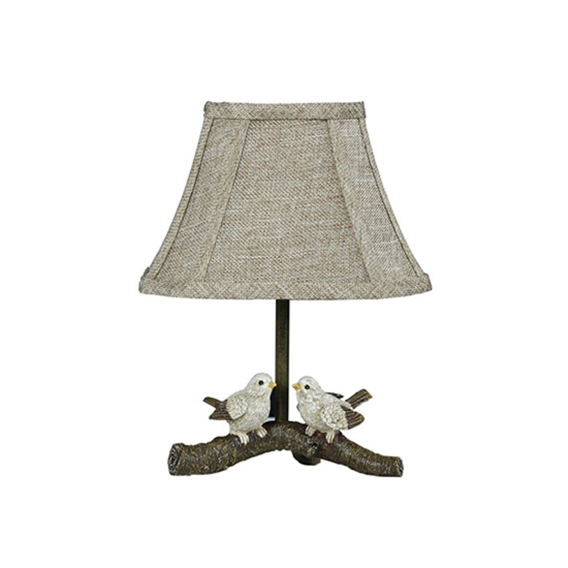 Shop 12 Brown And Gray Decorative Bird On Branch Accent Lamp With