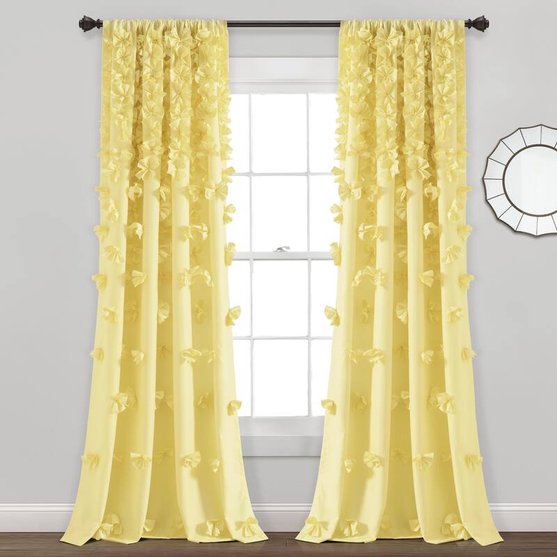 Lush Decor Riley Hand Crafted Window Curtain Single Panel - 84" x 54"