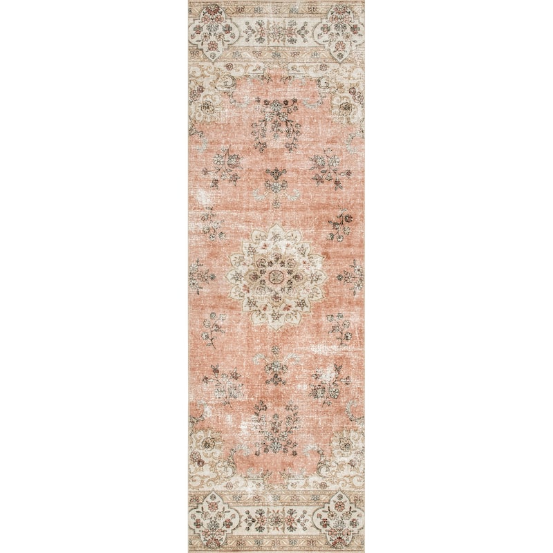 Nuloom Ren SpinClean Vintage Floral Machine Washable Area Rug