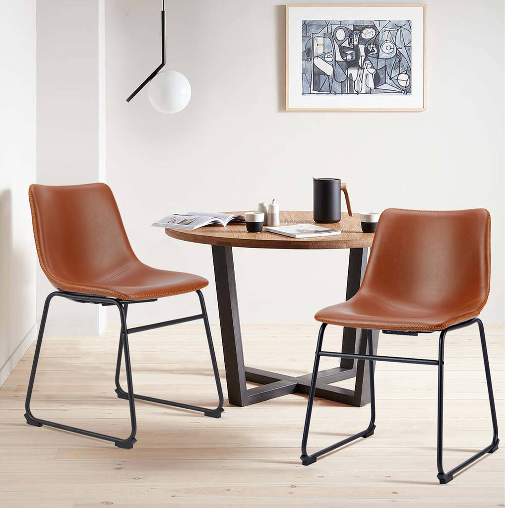 CUSchoice 18 Inch Counter Height Bar Stools Faux Leather Barstools - 18 inch