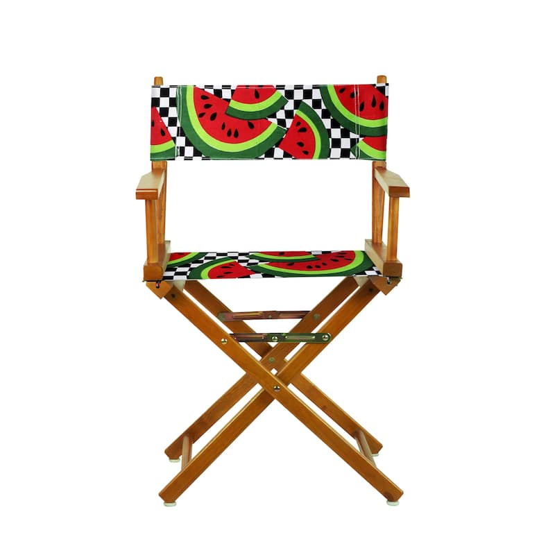 18" Director's Chair Honey Oak Frame-Watermelon Slices - 21.75"W x 17"D x 33.75"H