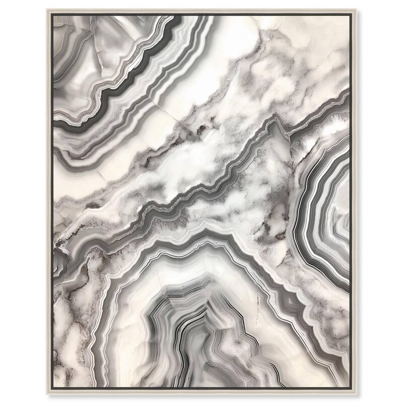 Silvered Sediment Canvas by Art Remedy - Silver - 24" x 30"