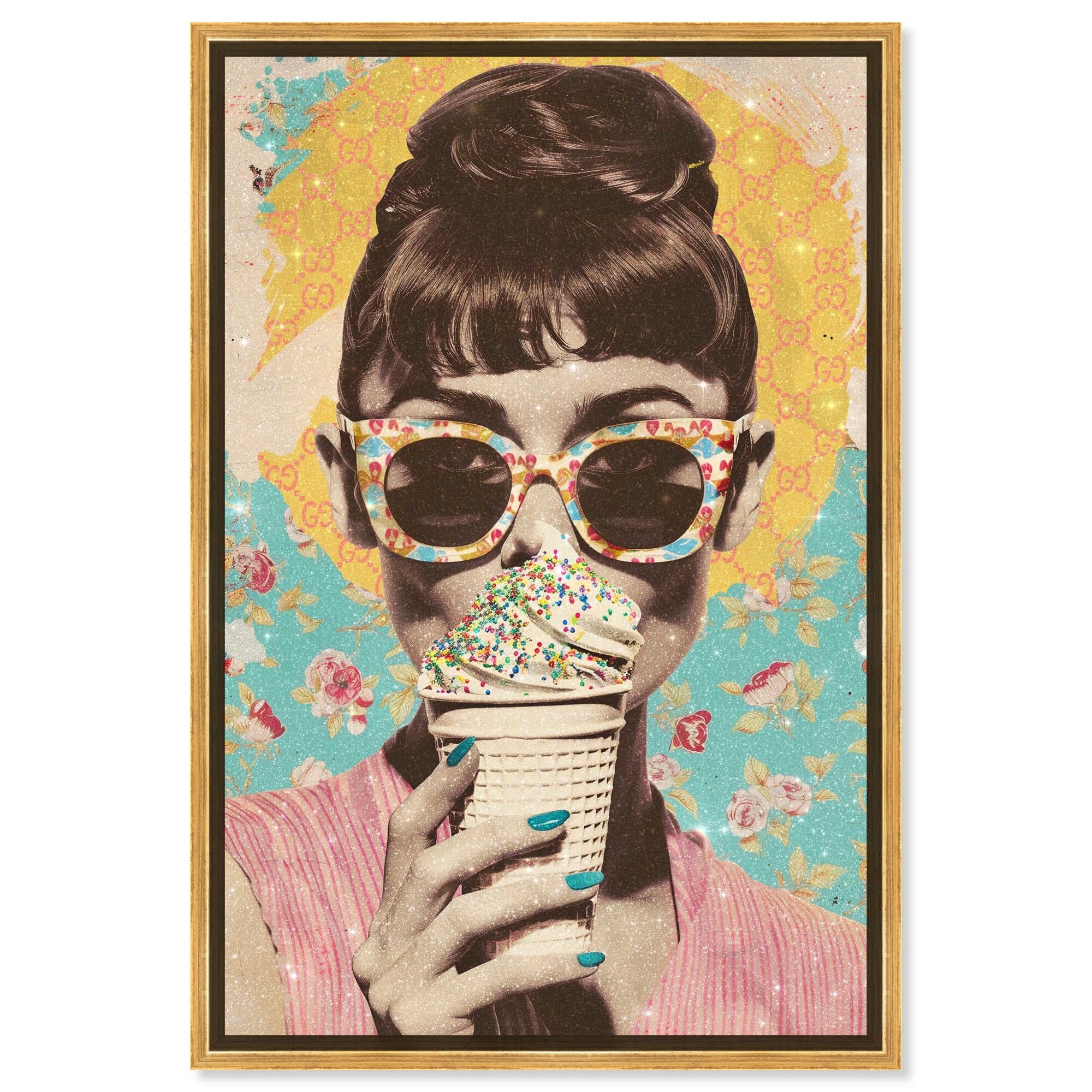 Ice Cream Star Canvas Pink Pop Wall Art by Art Remedy