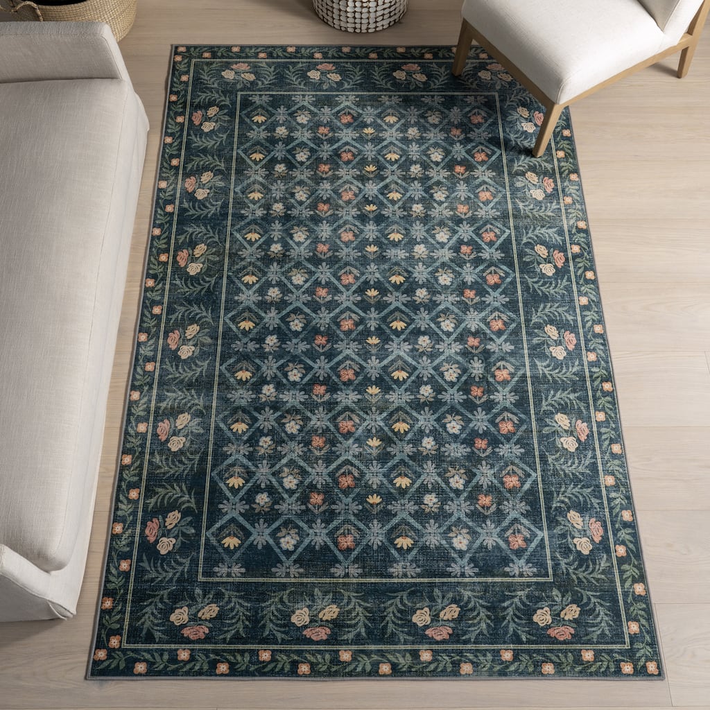Nuloom Valley Floral Washable Area Rug