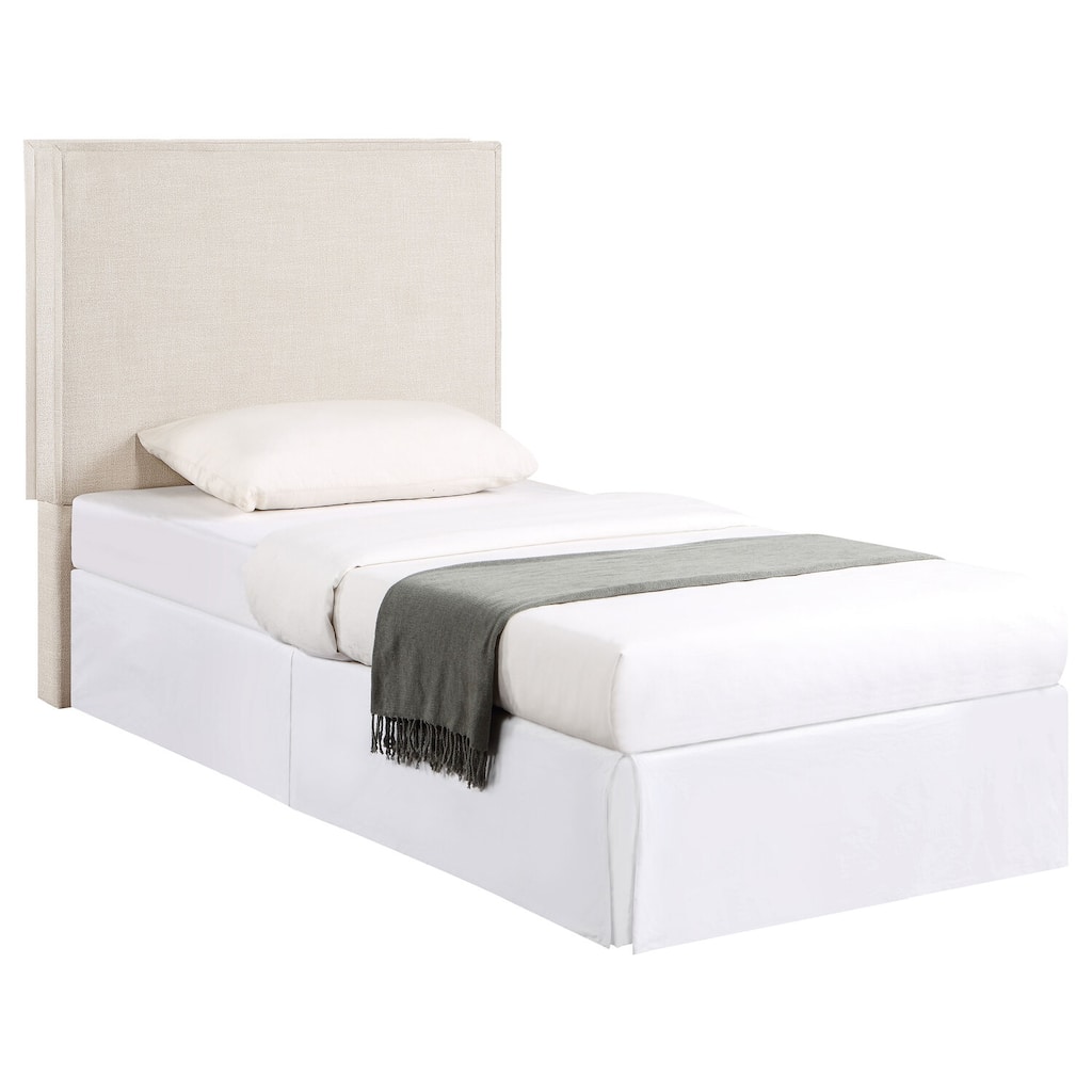 Upholstered Headboard in Sand Fabric with Modern Padded Design and Elegant Comfortable Style