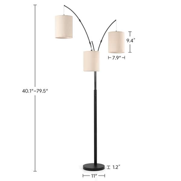 80" 3-Light Arc Tree Floor Lamp with Adjustable Shades - Bed Bath ...