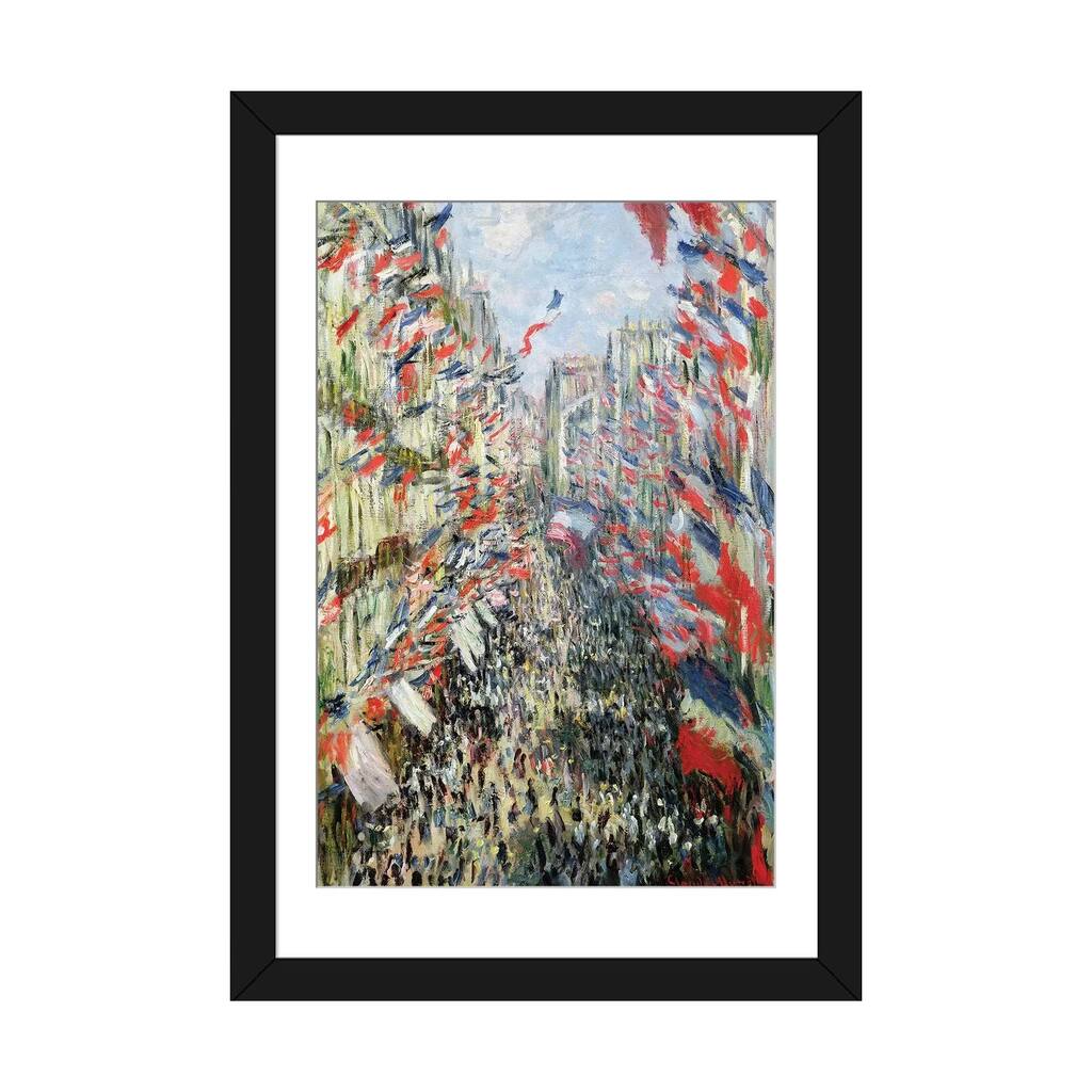 iCanvas "The Rue Montorgueil, Paris, Celebration of June 30, 1878 " by Claude Monet