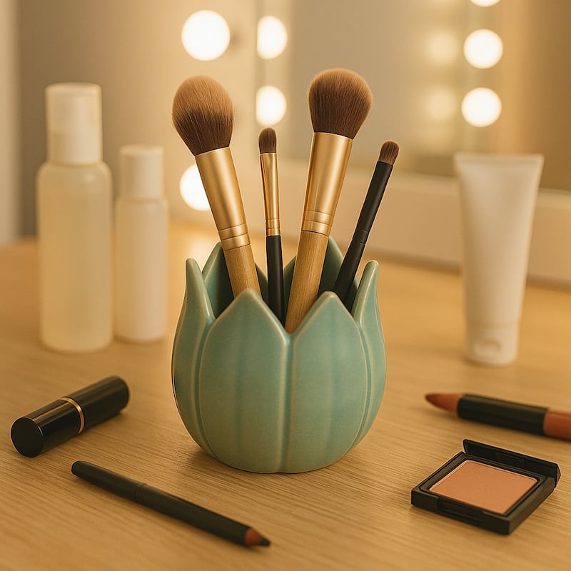 Ceramic Leaf Shaped Storage Bowl - 4" - Green