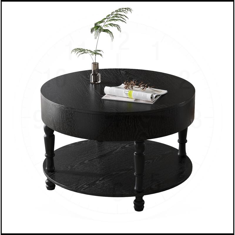 31.5" Coffee Table with Dual Storage for Living Room