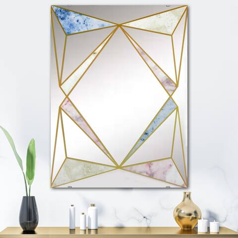 Designart 'Marbled Diamond 2' Modern Printed Wall Mirror