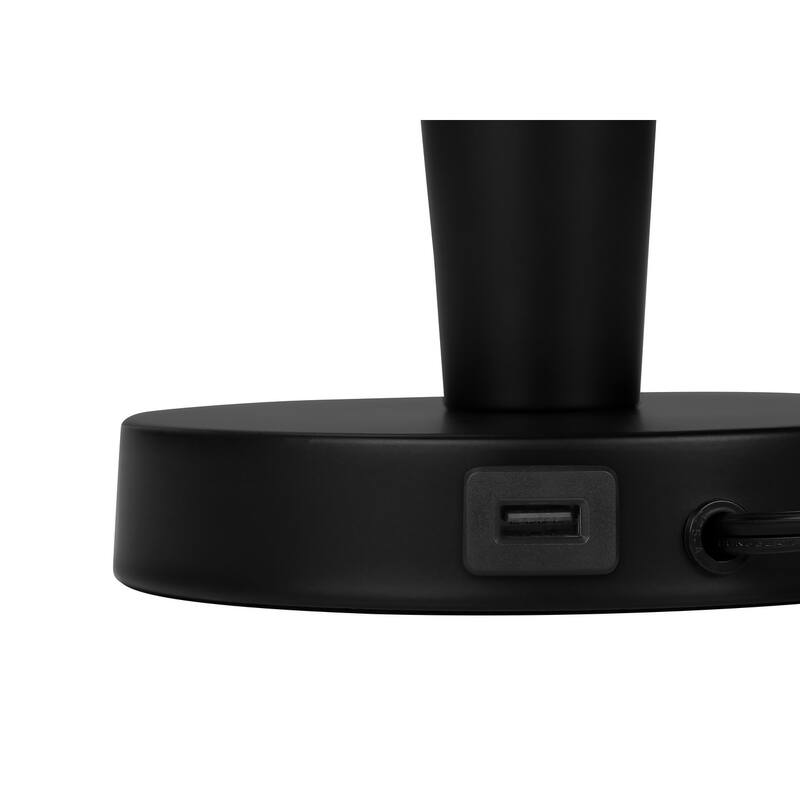 Set of 2 Table Lamps with USB Port 24 Inch Height Nickel Finish