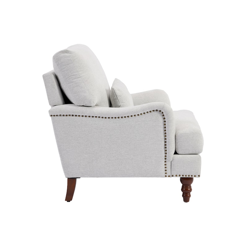 Set of 2 Mid Century Chenille Upholstered Accent Chairs