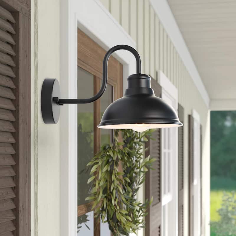 1-Light Outdoor Matte Black Wall Sconce