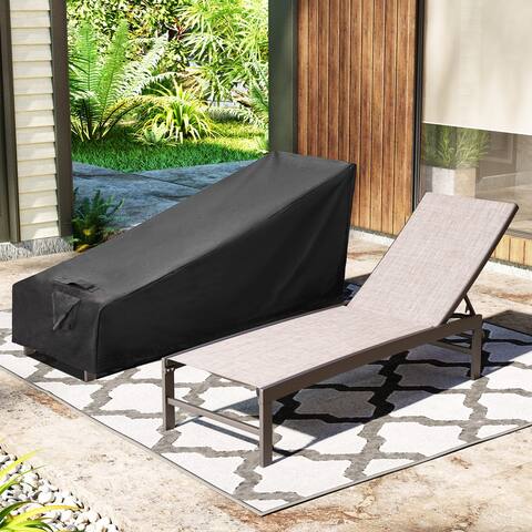 Crestlive Products Patio Chaise Lounge Chairs (Set of 2) with Covers - 71.65" L x 21.85" W x 13.78" H