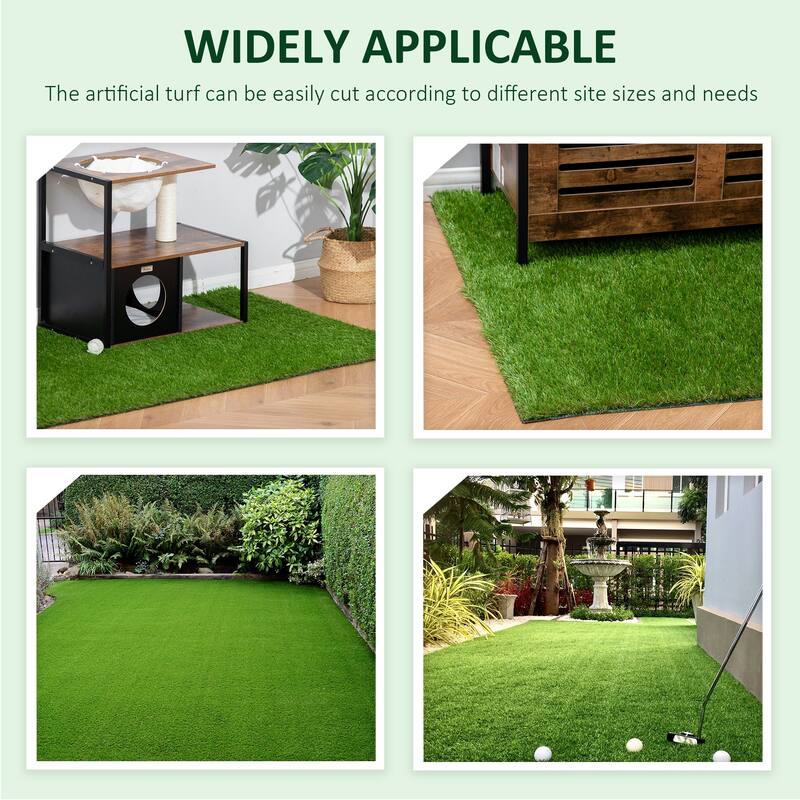 Outsunny Synthetic Indoor / Outdoor Artificial Turf Carpet with Realistic Look and Feel of Real Grass & a Rubber Backing