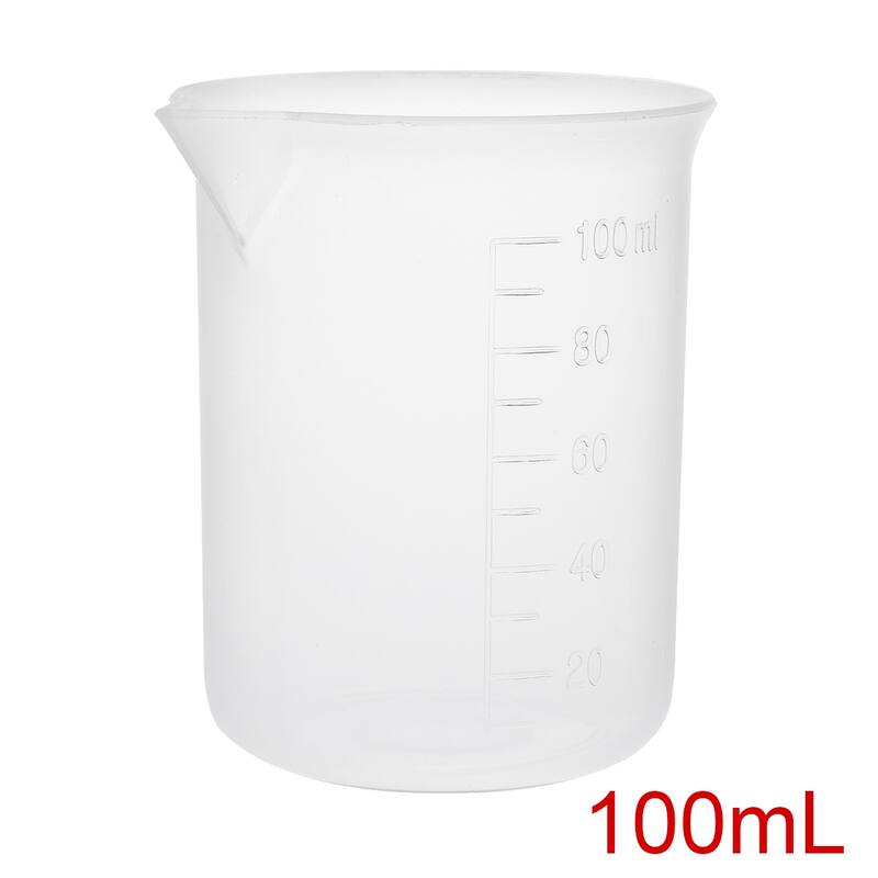 9pcs Measuring Cup Labs Clear PP Plastic Graduated Beakers 100ml - Transparent - Transparent - 100ml