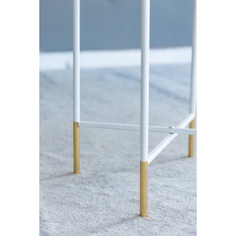 Nesting Side Tables Set of 2 with Glass Tops and Metal Frame