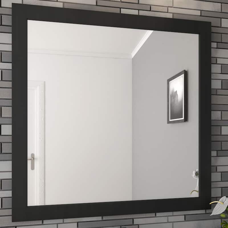 Shorewood Square Bathroom Soft Matte Black Mirror