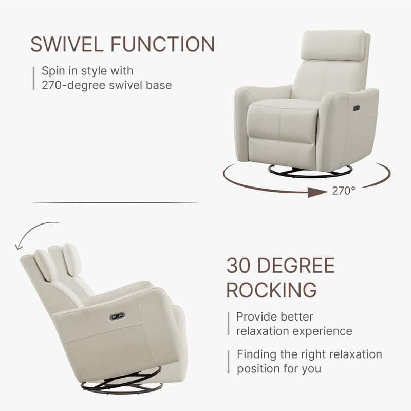 Merlin Power Swivel Glider Rocker Recliner Nursing Chair Recliner