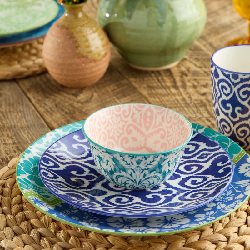 Certified International Pavillion 4.75" All Purpose 14 oz. Bowls, Set of 6 Assorted Designs - 4.75"L x 4.75"W x 2.25"H