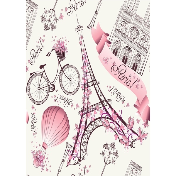 Romantic Travel in Paris Removable Wallpaper - 24'' inch x 10'ft. Opens flyout.