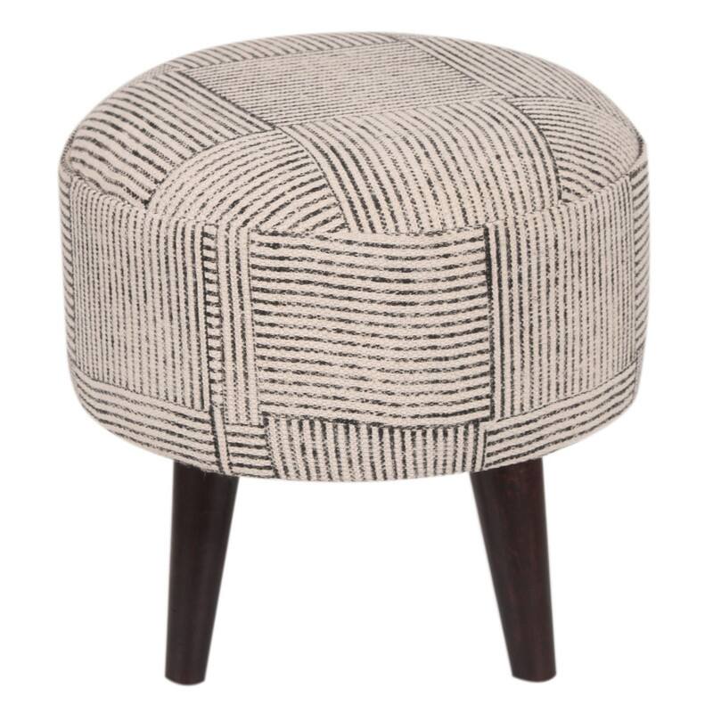 HERAT ORIENTAL Handmade Kilim Upholstered Round Stool
