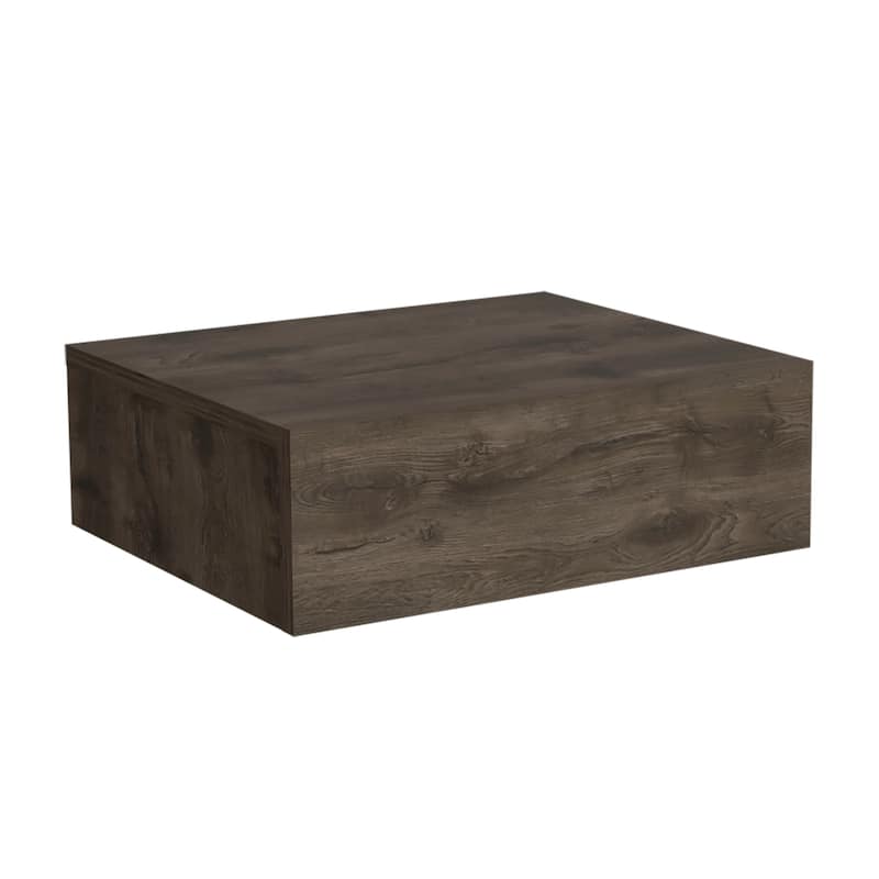 Floating Nightstand 5"H, Modern Wall-Mounted Bedside Shelf with Drawer, Dark Brown