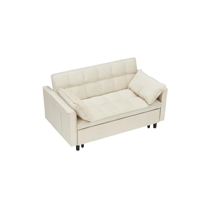 55" Velvet Double Upholstered Sofa Bed