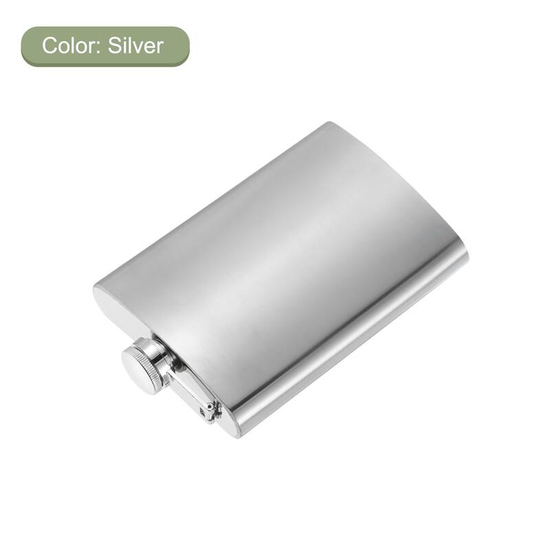 9oz 250ml Stainless Steel Hip Flask for Camping Hiking Outdoor Activity, Silver