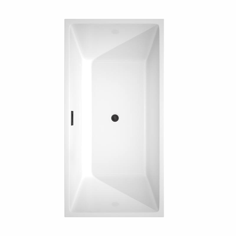 Wyndham Collection Sara 63-inch White Freestanding Soaking Bathtub